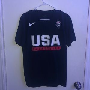 navy blue usa basketball tee